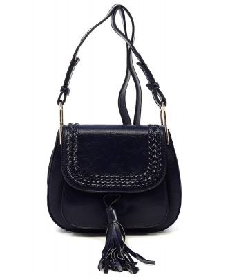 Fashion Tassel Saddle Crossbody Bag DL2767 NAVY
